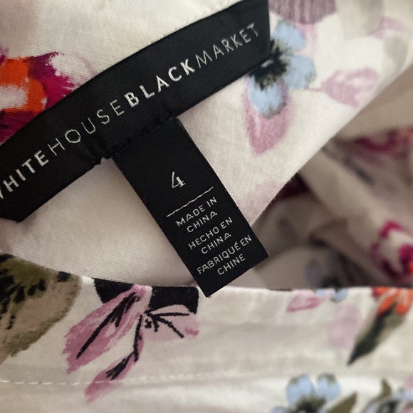 WHBM White House Black Market Floral Top Size 4 - Picture 4 of 5